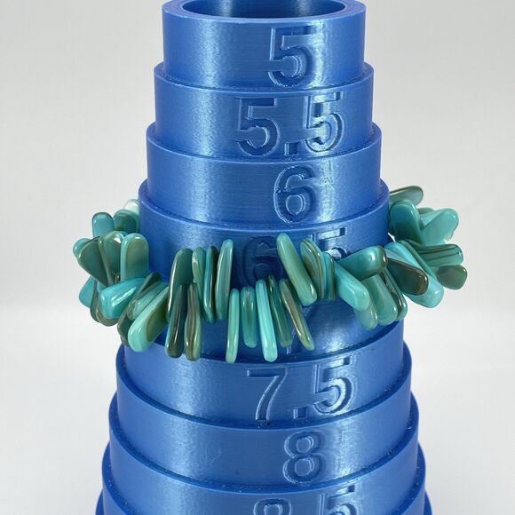 Turquoise Blue Mother of Pearl Shell Chip Stretch Bracelet Boho Statement Cute - Picture 4 of 5